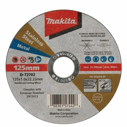 [E-17120] Makita 125mm x 1mm x 22.23mm Metal Cut Disc