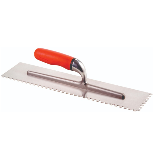 DTA Trowel Bright Steel Notched 400mm x 12mm